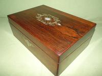 Inlaid Rosewood Writing Box - Extended Office Section c.1870 (15 of 16) Inlaid Rosewood Writing Box - Extended Office Section c.1870 (15 of 16)