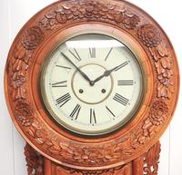Massive Rare Antique Carved Walnut 8-Day Drop Dial Striking Wall Clock (12 of 14) Massive Rare Antique Carved Walnut 8-Day Drop Dial Striking Wall Clock (12 of 14)
