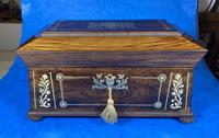 Regency Rosewood Brass Foliate Inlaid Tea Caddy (8 of 15) Regency Rosewood Brass Foliate Inlaid Tea Caddy (8 of 15)