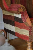 Antique Oak Chair with Multicoloured Afghan Kelim (6 of 9) Antique Oak Chair with Multicoloured Afghan Kelim (6 of 9)