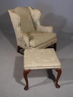 Early 20th Century Mahogany Framed Wing Chair & Stool (2 of 6) Early 20th Century Mahogany Framed Wing Chair & Stool (2 of 6)