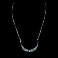 Antique Victorian Paste Crescent Moon Sterling Silver Conversion Necklace 16" (2 of 9) Antique Victorian Paste Crescent Moon Sterling Silver Conversion Necklace 16" (2 of 9)