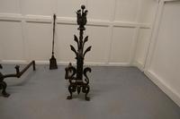 Very Large Heavy Pair of French Iron Andirons (5 of 8) Very Large Heavy Pair of French Iron Andirons (5 of 8)