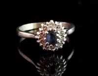 Vintage Sapphire & Diamond Cluster Ring, 18ct White Gold (10 of 13) Vintage Sapphire & Diamond Cluster Ring, 18ct White Gold (10 of 13)