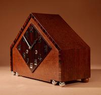 Very Stylish Typical Art Deco Amsterdam School Oak & Macassar Ebony / Coromandel Mantel Clock (7 of 7) Very Stylish Typical Art Deco Amsterdam School Oak & Macassar Ebony / Coromandel Mantel Clock (7 of 7)