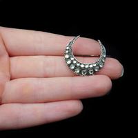Antique Rose Cut Paste Gold and Silver Crescent Moon Brooch Pin (2 of 9) Antique Rose Cut Paste Gold and Silver Crescent Moon Brooch Pin (2 of 9)