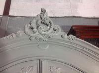 Painted French Carved Armoire in Plummet Grey (5 of 6) Painted French Carved Armoire in Plummet Grey (5 of 6)
