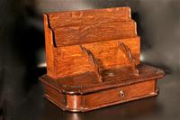 Late 19th Century Oak Slope Fronted Correspondence Box (5 of 5) Late 19th Century Oak Slope Fronted Correspondence Box (5 of 5)
