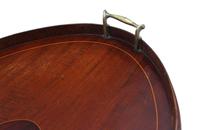 19th Century Inlaid Mahogany Oval Tea Serving Tray (3 of 4) 19th Century Inlaid Mahogany Oval Tea Serving Tray (3 of 4)