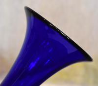 Colbalt Blue Glass Cornucopia Vase - LA492529 | LoveAntiques.com
