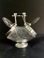 Silver Plated & Cut Glass Two Sided Biscuit Barrel (3 of 3) Silver Plated & Cut Glass Two Sided Biscuit Barrel (3 of 3)