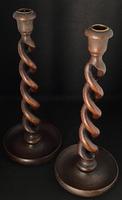 Pair of Victorian Oak Open Twist Candlesticks (2 of 3) Pair of Victorian Oak Open Twist Candlesticks (2 of 3)