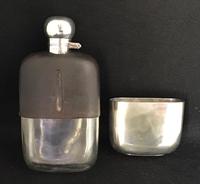 Mappin Brothers Silver Plated, Leather & Glass Hip Flask (3 of 5) Mappin Brothers Silver Plated, Leather & Glass Hip Flask (3 of 5)