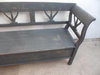 A Battleship Grey 3 Seater Antique/Old Pine Kitchen/Hall Box Settle/ Bench (8 of 9) A Battleship Grey 3 Seater Antique/Old Pine Kitchen/Hall Box Settle/ Bench (8 of 9)