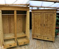 Big!! Quality! Old Mid Victorian Pine Double Knock Down Wardrobe