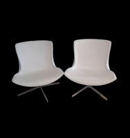 Swedish Pair of Contemporary Vika Swivel Lounge Chairs (Berhardt Design)