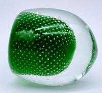 Jaffe Rose Glass Magnum Controlled Bubble Green Paperweight Czech Bohemia (6 of 6) Jaffe Rose Glass Magnum Controlled Bubble Green Paperweight Czech Bohemia (6 of 6)