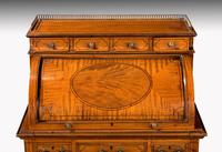 Edwardian Period Satinwood & Mahogany Ladies Cylinder Desk Bureau (3 of 6) Edwardian Period Satinwood & Mahogany Ladies Cylinder Desk Bureau (3 of 6)