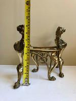 Pair of Vintage Brass Fire Dogs Winged Lions (7 of 10) Pair of Vintage Brass Fire Dogs Winged Lions (7 of 10)