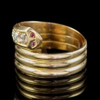 Antique Edwardian Old Cut Diamond Snake Ring 18ct Gold Dated 1916 (2 of 7) Antique Edwardian Old Cut Diamond Snake Ring 18ct Gold Dated 1916 (2 of 7)