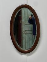 Large Edwardian Oak Oval Mirror (3 of 4) Large Edwardian Oak Oval Mirror (3 of 4)