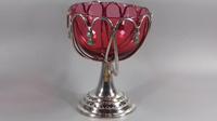 Edwardian cranberry glass silver plated sugar bowl/ bob bon dish swags (5 of 13) Edwardian cranberry glass silver plated sugar bowl/ bob bon dish swags (5 of 13)