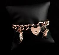 Antique 9ct Gold Curb Bracelet, Spinning Fobs (12 of 15) Antique 9ct Gold Curb Bracelet, Spinning Fobs (12 of 15)