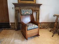 Rare Arts & Crafts Oak Lambing Rocking Chair Cotswold School c.1900