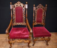 Set Antique Oak Dining Chairs - Farmhouse Kitchen Diners 1880 (4 of 11) Set Antique Oak Dining Chairs - Farmhouse Kitchen Diners 1880 (4 of 11)