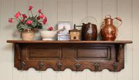 French Oak Wall Shelf With Hooks (2 of 5) French Oak Wall Shelf With Hooks (2 of 5)