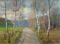 Beautiful Original Antique Vintage Autumn Birch tree Landscape Oil Painting (2 of 11) Beautiful Original Antique Vintage Autumn Birch tree Landscape Oil Painting (2 of 11)