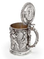 Ornate Victorian Electro Formed Silver Plated Lidded Tankard with Figural Scenes of Musicians (4 of 13) Ornate Victorian Electro Formed Silver Plated Lidded Tankard with Figural Scenes of Musicians (4 of 13)