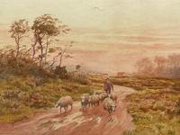 Watercolour "Returning Home" Shepherd Droving Flock Sheep by George Barker (2 of 31) Watercolour "Returning Home" Shepherd Droving Flock Sheep by George Barker (2 of 31)