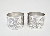 Fabulous Cased Pair of Victorian Silver Aesthetic Movement Napkin Ring by George Adams, London 1881 (2 of 7) Fabulous Cased Pair of Victorian Silver Aesthetic Movement Napkin Ring by George Adams, London 1881 (2 of 7)