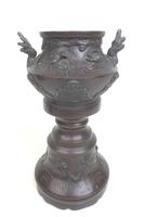 Pair of Early 20th Century Japanese Twin Handled Bronzed Vases (2 of 3) Pair of Early 20th Century Japanese Twin Handled Bronzed Vases (2 of 3)