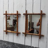 Near Pair Of Antique Faux Bamboo Mirrors (1 of 10)