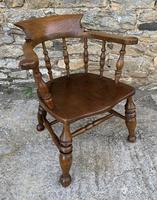 Antique Elm Captains Chair or Smokers Bow (10 of 14) Antique Elm Captains Chair or Smokers Bow (10 of 14)