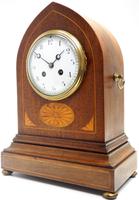 Fantastic French Inlaid Lancet Mantel Clock Multi Wood inlay 8 Day Striking Mantle Clock (10 of 10) Fantastic French Inlaid Lancet Mantel Clock Multi Wood inlay 8 Day Striking Mantle Clock (10 of 10)