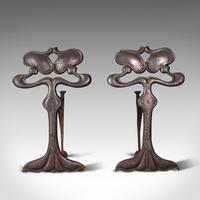 Pair of Antique Andirons, French, Iron, Fire Dogs, Tool Rest, Art Nouveau, 1900 (2 of 12) Pair of Antique Andirons, French, Iron, Fire Dogs, Tool Rest, Art Nouveau, 1900 (2 of 12)