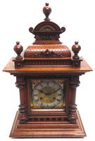 German Carved-Oak 8-Day Mantel Clock by Junghans (2 of 13) German Carved-Oak 8-Day Mantel Clock by Junghans (2 of 13)