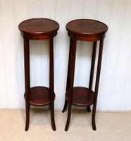 Pair of Edwardian Mahogany Jardinière Stands (6 of 10) Pair of Edwardian Mahogany Jardinière Stands (6 of 10)