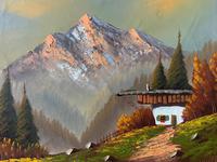 The Three Peaks 20thc Vintage Swiss School - Mountainous Landscape Oil Painting (5 of 12) The Three Peaks 20thc Vintage Swiss School - Mountainous Landscape Oil Painting (5 of 12)