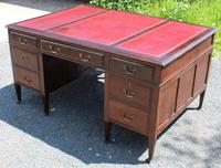 1920s Mahogany Partners Desk with Red Leather on Top (5 of 6) 1920s Mahogany Partners Desk with Red Leather on Top (5 of 6)