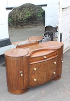 1940's Large Walnut Deco Dressing Table with Mirror by Shraeger (5 of 8) 1940's Large Walnut Deco Dressing Table with Mirror by Shraeger (5 of 8)