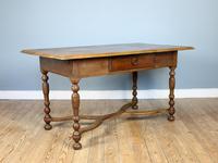 19th Century Single-Drawer Serpentine Stretcher Dining Table (7 of 8) 19th Century Single-Drawer Serpentine Stretcher Dining Table (7 of 8)