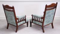 Pair of Victorian Carved Oak 'His & Hers' Easy Chairs (4 of 6) Pair of Victorian Carved Oak 'His & Hers' Easy Chairs (4 of 6)