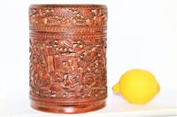 Finely Carved Chinese Bamboo Circular Lidded Pot (3 of 6) Finely Carved Chinese Bamboo Circular Lidded Pot (3 of 6)