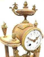 Antique 8 Day French Ormolu & Marble Mantel Clock Set with 2 Branch Candelabras (4 of 10) Antique 8 Day French Ormolu & Marble Mantel Clock Set with 2 Branch Candelabras (4 of 10)