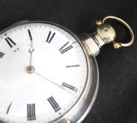 Antique Silver Pair Case Pocket Watch Fusee Verge Escapement Key Wind Enamel Dial W Hollison London (6 of 9) Antique Silver Pair Case Pocket Watch Fusee Verge Escapement Key Wind Enamel Dial W Hollison London (6 of 9)