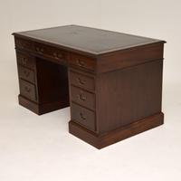 Antique Mahogany Leather Top Pedestal Desk (2 of 10) Antique Mahogany Leather Top Pedestal Desk (2 of 10)